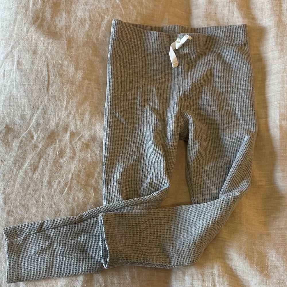 Cozy Kids' Gray Waffle Knit Leggings